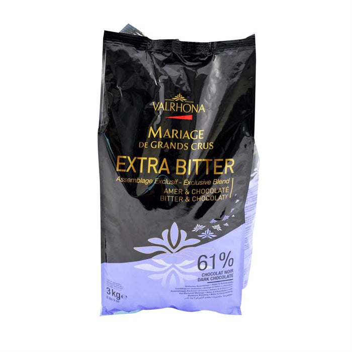 Extra Bitter 61% Cocoa Feves By Valrhona 6lb 9oz - NY Cake | Cake Decorating & Baking Supplies