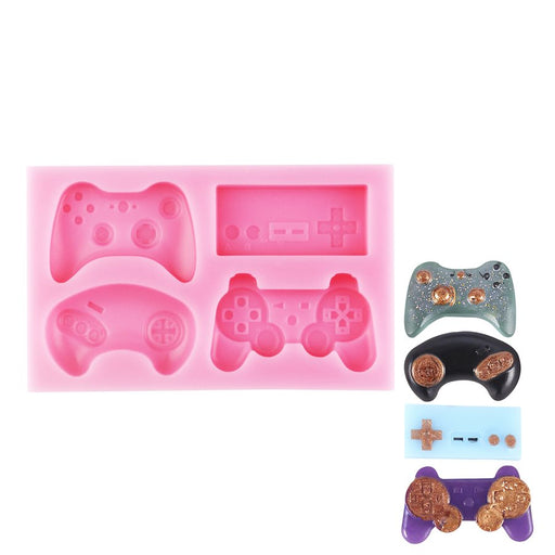 Video game controller silicone fondant mold with 4 controller cavities