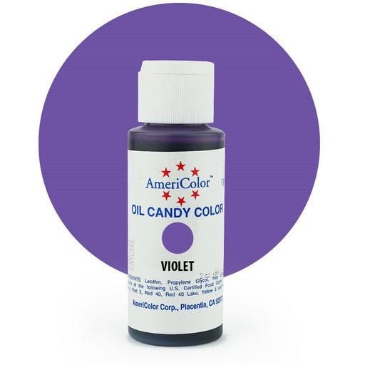 AmeriColor Violet oil-based candy color 2 oz bottle for coloring chocolate, candy coatings and confections.