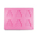 Two-piece silicone wedding cake chocolate mold with 6 cavities for creating detailed multi-color chocolates and fondant decorations.