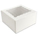 White cupcake bakery box for 4 standard cupcakes or 6 mini cupcakes with window lid