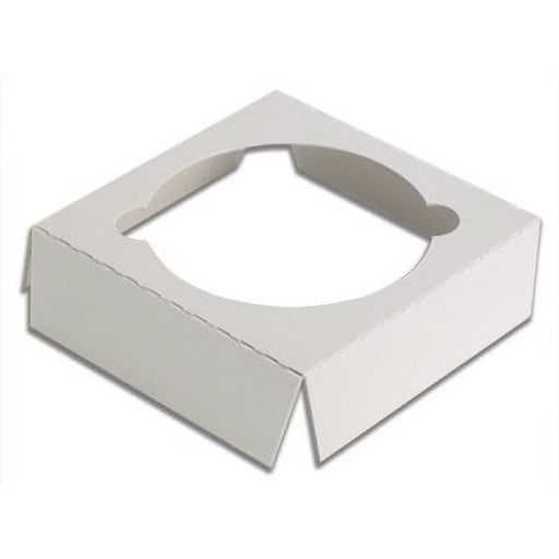 White paperboard cupcake insert for one standard cupcake compatible with 4 x 4 x 2 1/4 inch bakery boxes and Box CUP016