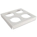 White paperboard cupcake insert holding 4 standard cupcakes for bakery boxes compatible with Box CUP021