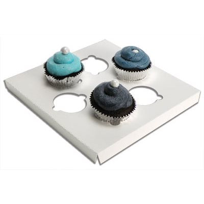 White cupcake insert for 6 mini cupcakes compatible with CUP021 cupcake box