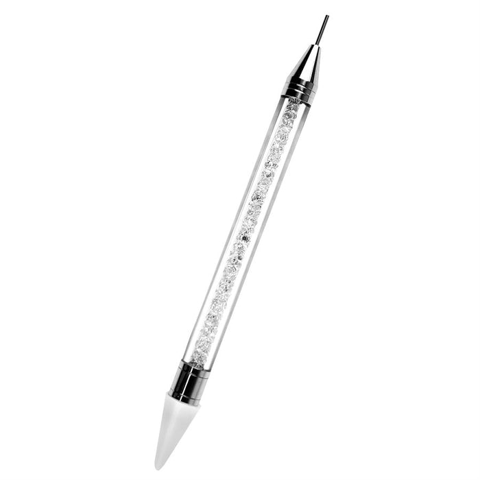 White decorating pen with wax pickup and steel tips for dragees, sugar pearls and sprinkles