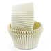 White greaseproof jumbo cupcake baking cups measuring 2 1/2 inches wide by 1 7/8 inches high.