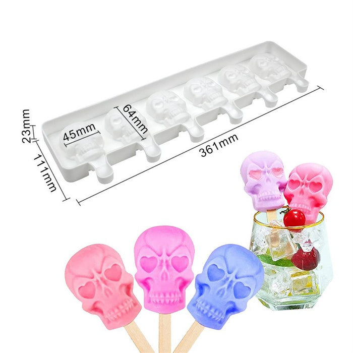 Silicone Mold for Cakesicles, "Skull" Shape - 6 Cavity - NY Cake | Cake Decorating & Baking Supplies