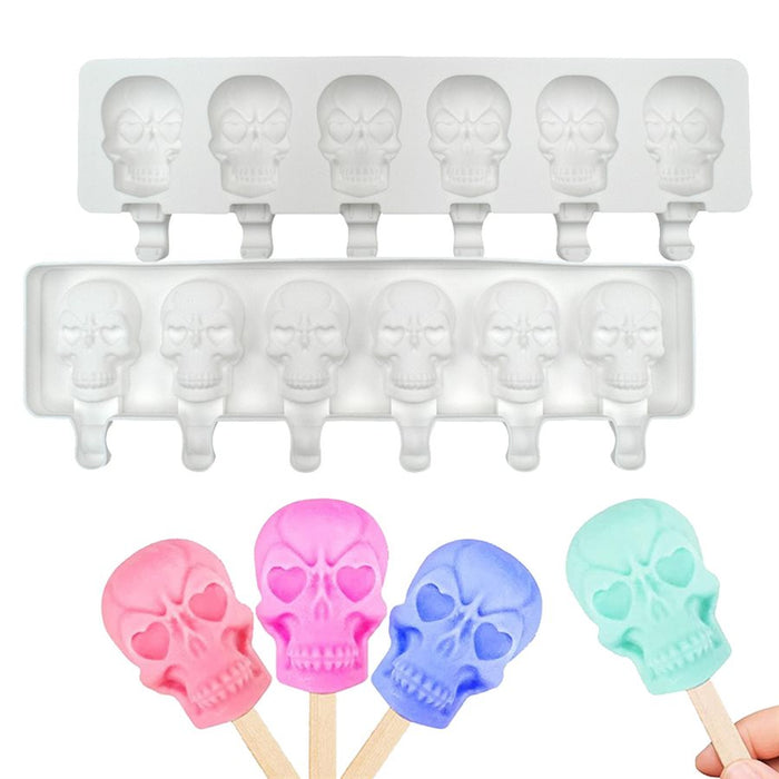 Silicone Mold for Cakesicles, "Skull" Shape - 6 Cavity - NY Cake | Cake Decorating & Baking Supplies