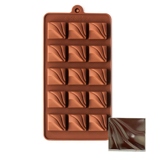 FDA-approved zig zag silicone chocolate mold for creating decorative chocolate bars, desserts, candy, and baked treats.