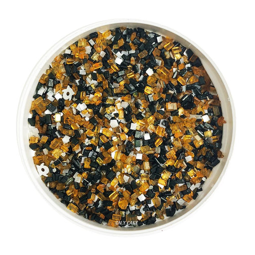 Black & Orange Ghost Glittery Sugar 3 Ounces - NY Cake | Cake Decorating & Baking Supplies