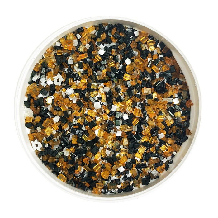 Black & Orange Ghost Glittery Sugar 3 Ounces - NY Cake | Cake Decorating & Baking Supplies