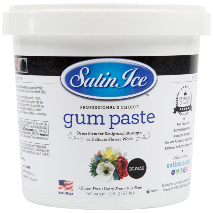 Ready Made Black Gumpaste 2 Pounds By Satin Ice - NY Cake | Cake Decorating & Baking Supplies