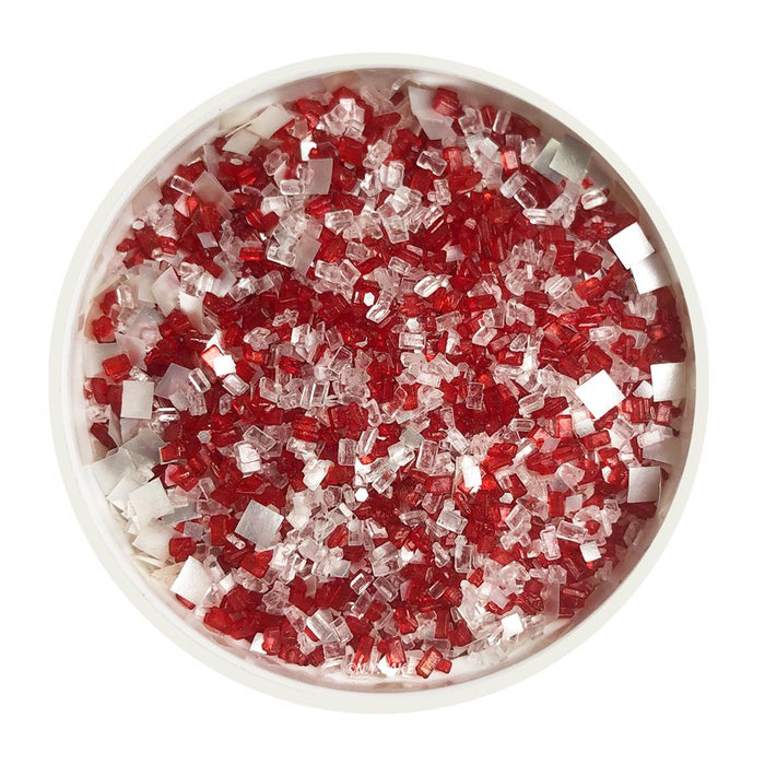 Blinged Out Red & White Glittery Sugar 3 Ounces - NY Cake | Cake Decorating & Baking Supplies