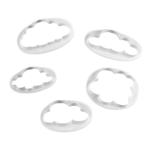 NY Cake 5-piece plastic cloud cookie cutter set for cookies, fondant, gum paste and cake decorating