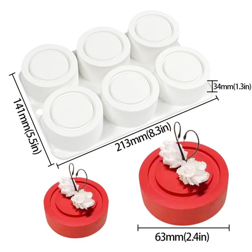 Disc shaped mousse desserts made using silicone baking mold