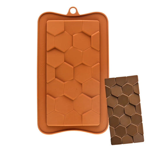 geometric chocolate bar mold silicone hexagon pattern dessert mold