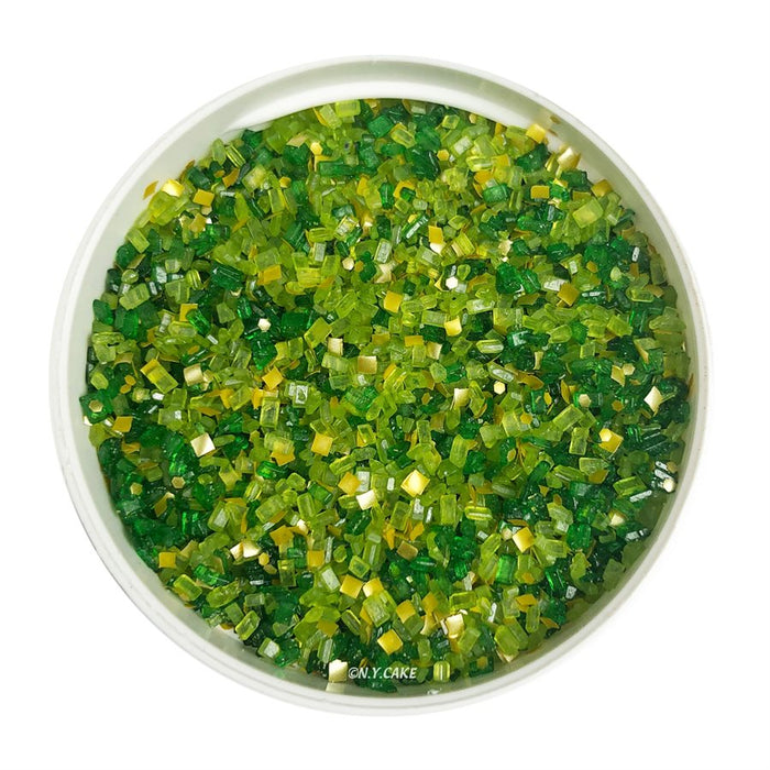 Green Mix Glittery Sugar 3 Ounces - NY Cake | Cake Decorating & Baking Supplies