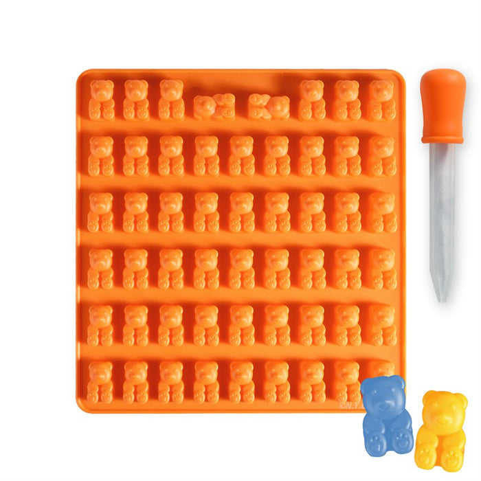 gummy bear silicone mold with dropper 53 cavity candy mold
