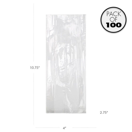 Clear gusset cellophane treat bags for cookies candy baked goods pack of 100