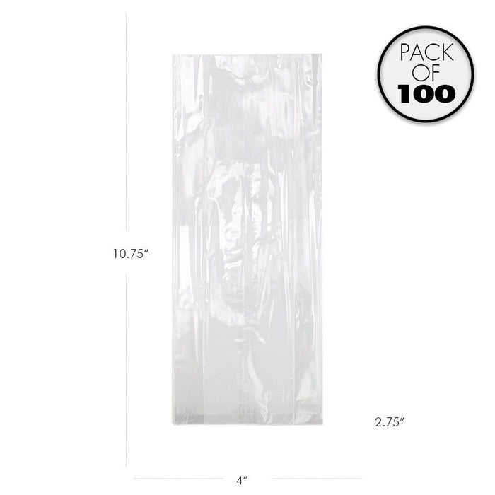 Clear gusset cellophane treat bags for cookies candy baked goods pack of 100