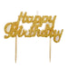 Gold Glitter Happy Birthday Candle - NY Cake | Cake Decorating & Baking Supplies