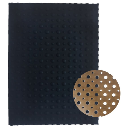 Polka dot silicone fondant impression mat for textured cake decorating, fondant embossing, chocolate work, and pastry dessert designs