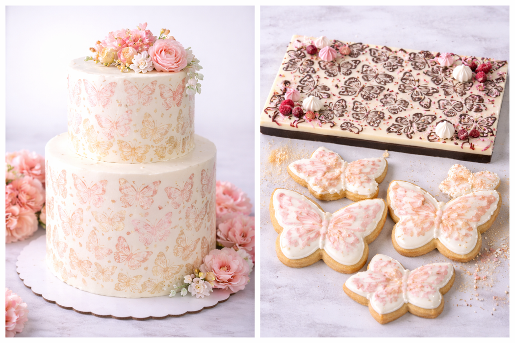 Large Butterfly Stencil – 16" x 24" Cake Decorating & Chocolate Transfer Stencil | NY Cake