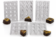 NY Cake magnetic polycarbonate chocolate molds in round, triangle, square, heart and specialty shapes