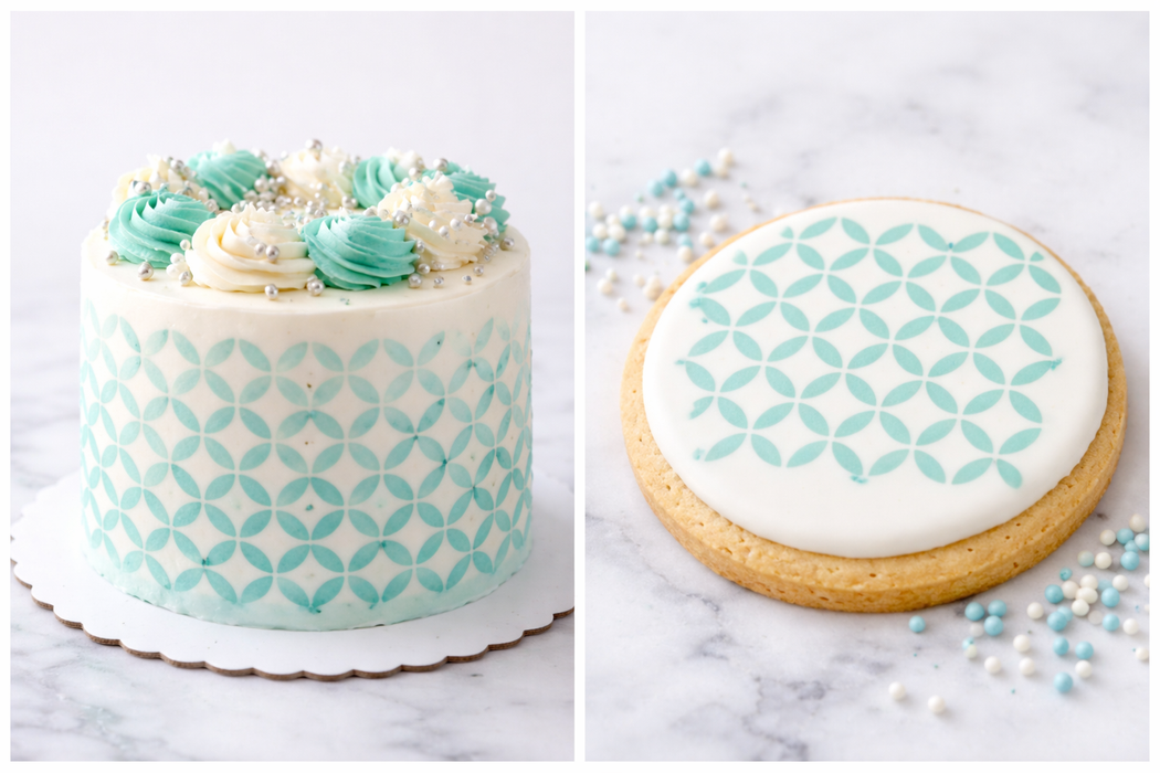 Modern Circle Cookie Stencil – Reusable Cake & Cookie Decorating Stencil