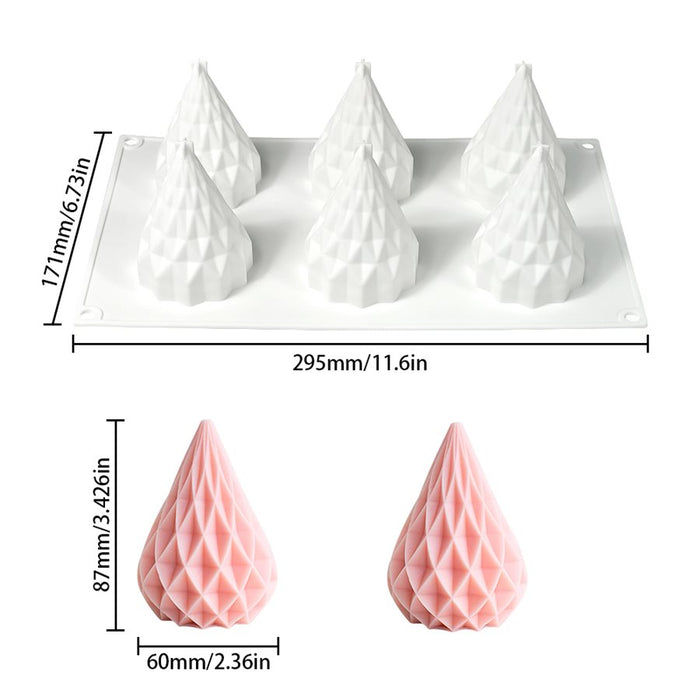 Origami style mousse desserts made using silicone baking mold