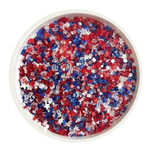 Patriotic Glittery Sugar 3 Ounces - NY Cake | Cake Decorating & Baking Supplies