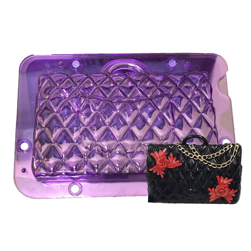 3D Quilted Designer Purse Handbag Polycarbonate Chocolate Mold - NY Cake | Cake Decorating & Baking Supplies