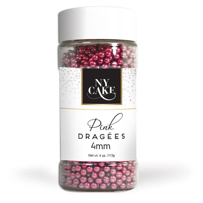 Pink dragees 4mm non edible cake decorating balls