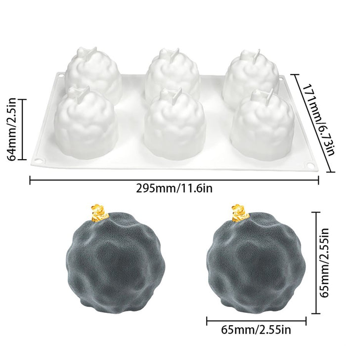 Ripple textured mousse dome desserts made using silicone mold
