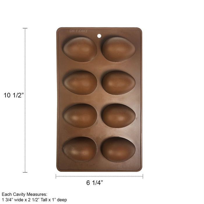 Silicone Baking Mold-Egg Shape 8 Cavity - NY Cake | Cake Decorating & Baking Supplies