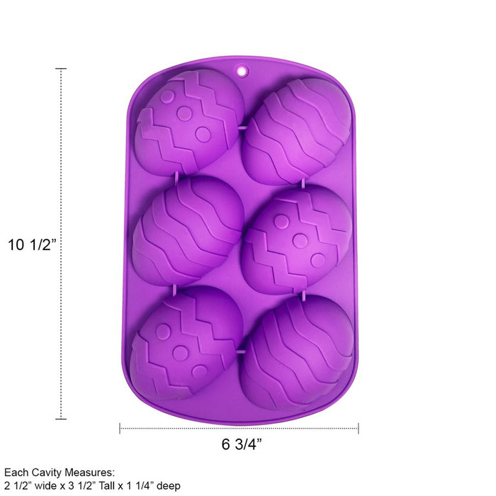 Silicone Baking Mold-Fancy Egg Shape 6 Cavity - NY Cake | Cake Decorating & Baking Supplies