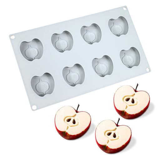 Silicone baking mold with apple-shaped cavities