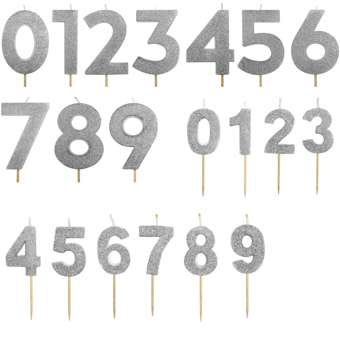 Silver Glitter Candle