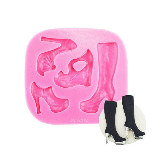 Assorted High Heel Shoes and Boots Silicone Fondant Mold - NY Cake | Cake Decorating & Baking Supplies