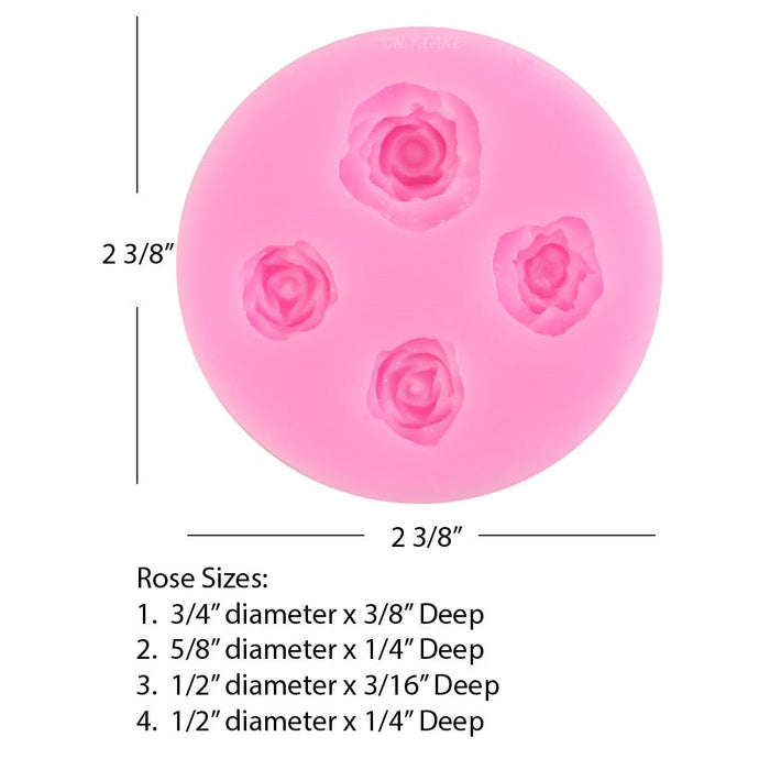 Assorted Rose Silicone Mold (B) - NY Cake | Cake Decorating & Baking Supplies