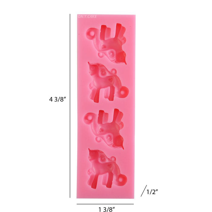 Mini Unicorn's- 4 Cavity Mold - NY Cake | Cake Decorating & Baking Supplies