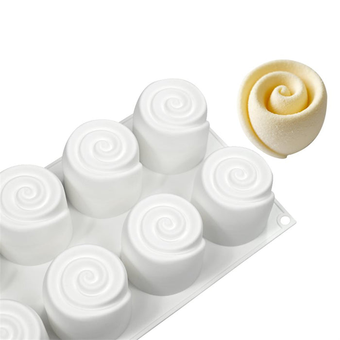 Close up of swirl spiral silicone dessert mold