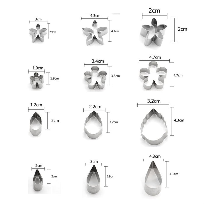 Stainless Steel Flower & Petal Set of 12 - NY Cake | Cake Decorating & Baking Supplies