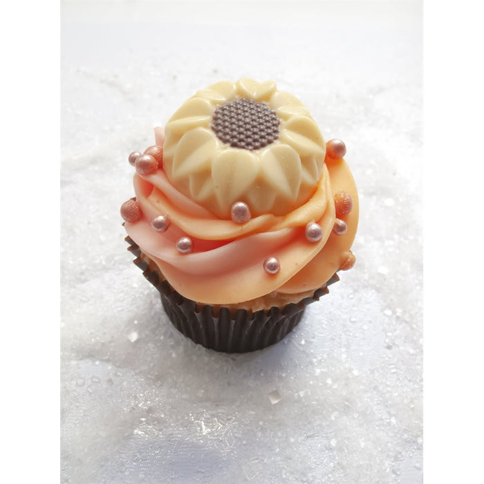 Cupcakes made using sunflower silicone baking mold