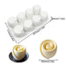 Swirl shaped mini cakes made using silicone baking mold