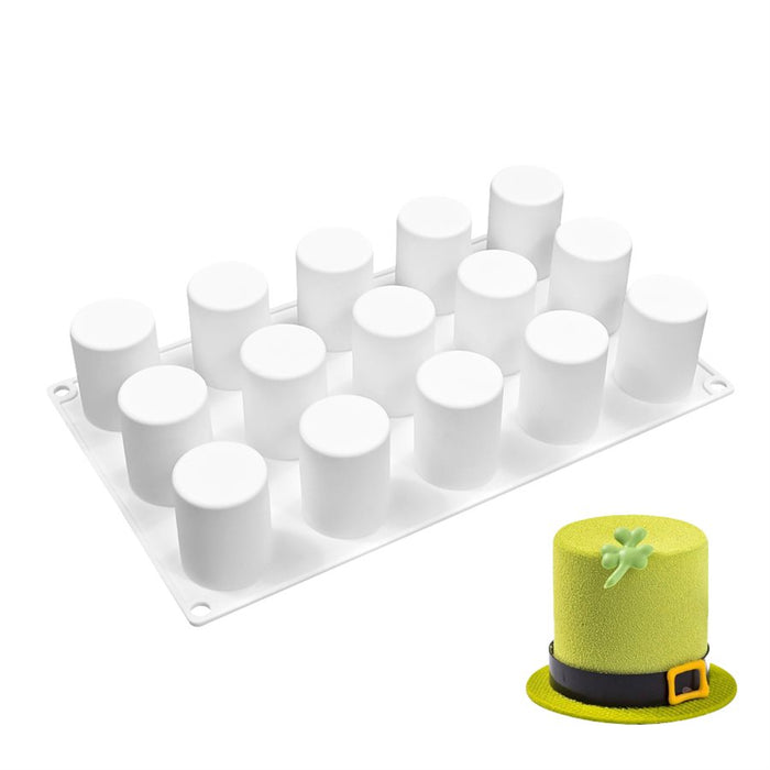 Tall cylinder silicone baking mold for mini cakes and individual desserts