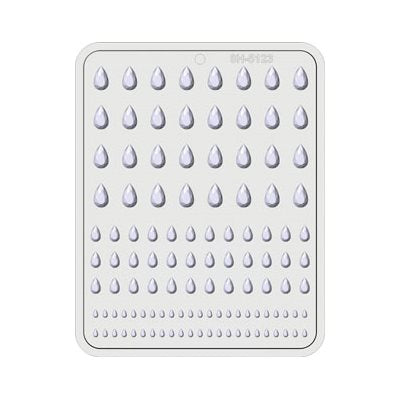 Teardrop gem candy mold with 114 cavities in three sizes for decorative sugar and isomalt jewels