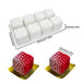 Close up of textured wavy cube silicone baking mold