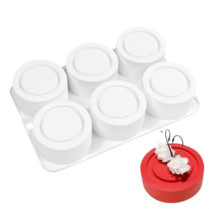 Thick disc silicone baking mold for mini cakes mousse and layered desserts