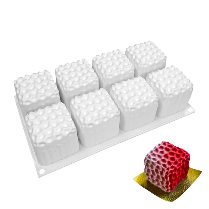 Wavy cube silicone baking mold for modern mousse and dessert cubes
